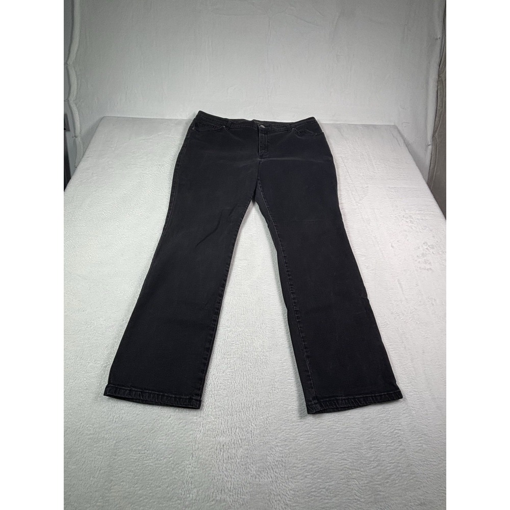 Lee Relaxed Fit Straight Leg Mid Rise Black Jeans Womens Size 20 Long